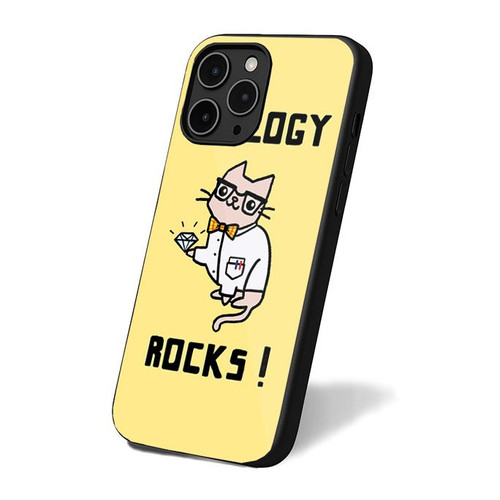 Geology Rocks Science Cat Lab Yellow iPhone 16 Case Cover
