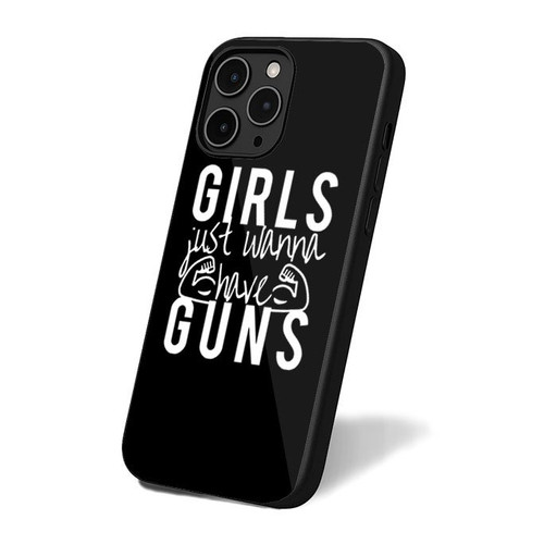 Girls Just Wanna Have Guns Fitness Want To Workout Yoga Gym Yogi Crossfit Beachbody iPhone 16 Case Cover