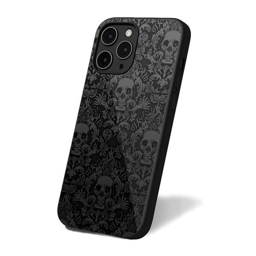 Gothic Skull Alternative Scroll Pattern iPhone 16 Case Cover