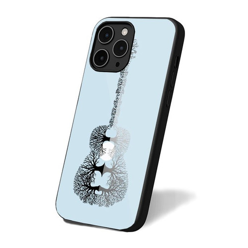 Guitar At The Moon Art Minimalism Art Illustration 5 iPhone 16 Case Cover