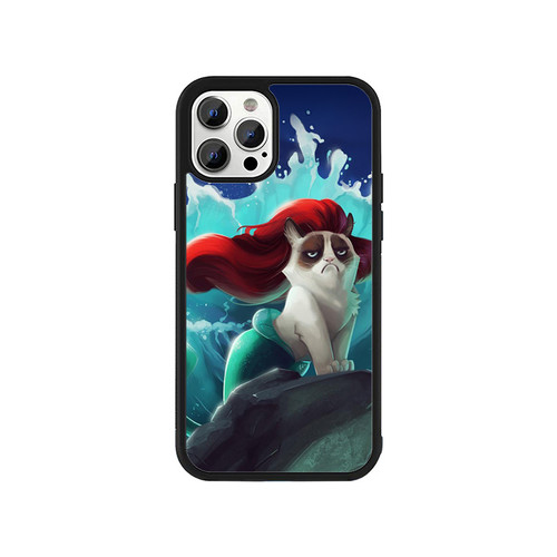 Grumpy Cat Disney Princes Ariel Mermaid iPhone 13 / 13 Mini / 13 Pro / 13 Pro Max Case Cover