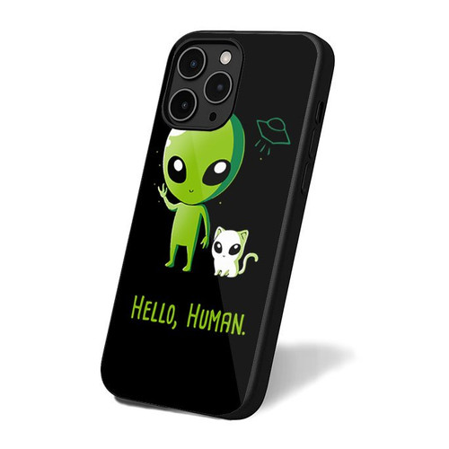 Hello Human Alien And Cats Alien iPhone 16 Case Cover