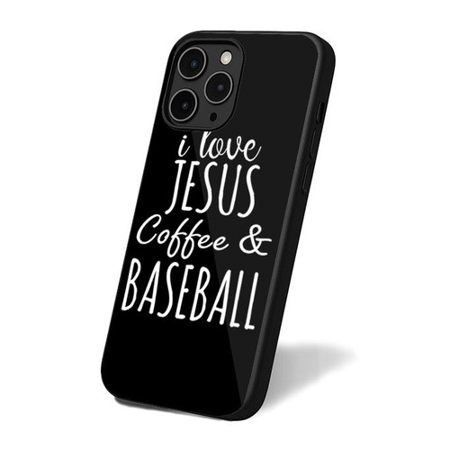 I Love Jesus Coffee And Baseball iPhone 16 Case Cover