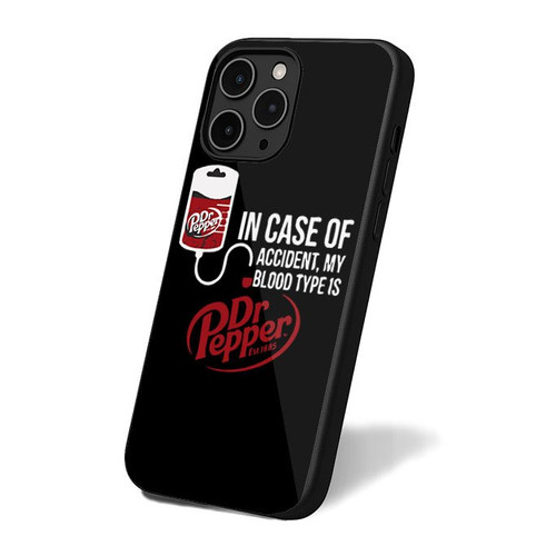 In Case Of Accident My Blood Type Is Dr Pepper Classic Simple Vintage Retro Art iPhone 16 Case Cover