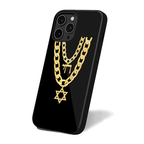 Jew Chai Bling Chain Hanukkah iPhone 16 Case Cover