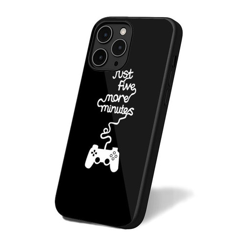 Just Five More Minutes Typographic Gaming Game Controller iPhone 16 Case Cover