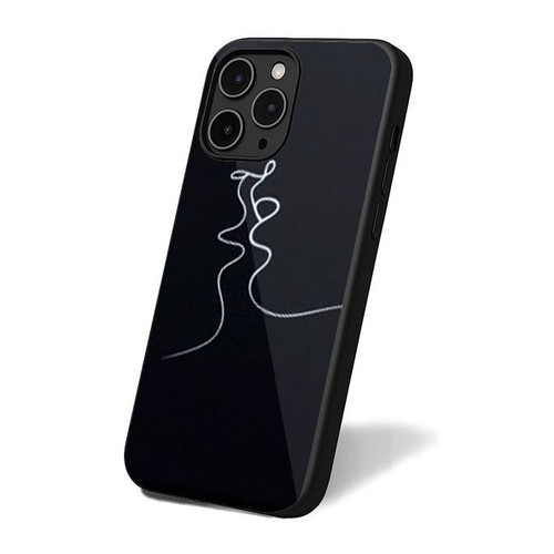 Kiss Single Line Drawing iPhone 16 Case Cover