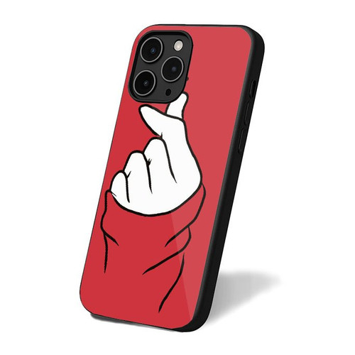 Korean Finger Heart Iron-On Patch iPhone 16 Case Cover Korean Finger Heart Iron-On Patch iPhone 16 Case Cover