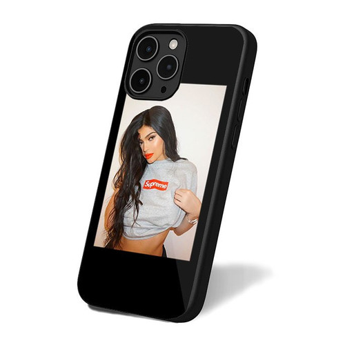 Kylie Jenner Wearing Supreme Classic Retro Art Simple Vintage iPhone 16 Case Cover