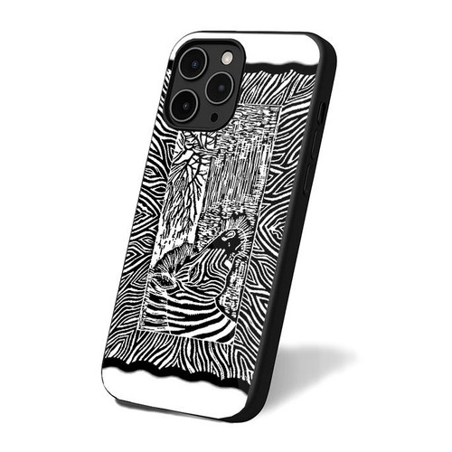 Lino Cut Zebra Printed iPhone 16 Case Cover Lino Cut Zebra Printed iPhone 16 Case Cover
