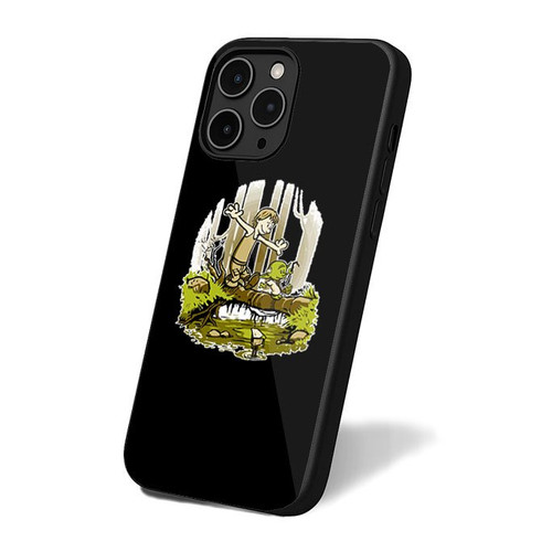 Master Yoda Calvin And Hobbes Log Walking iPhone 16 Case Cover