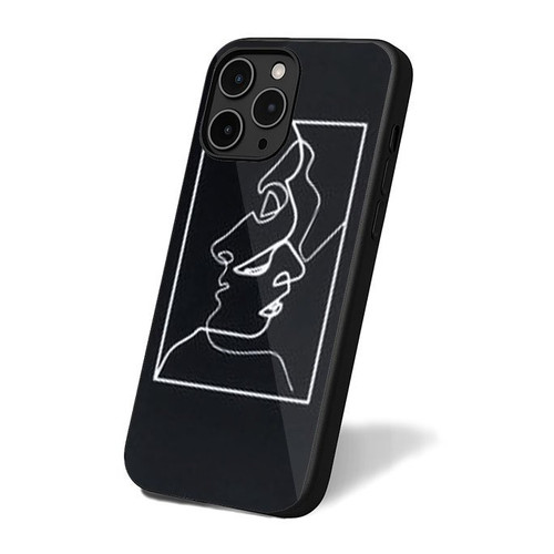 Merging Faces Single Line iPhone 16 Case Cover