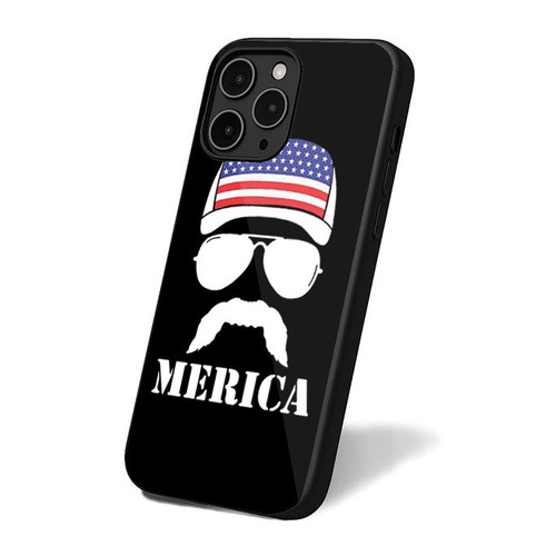 Merica Flag Cap Mustache iPhone 16 Case Cover