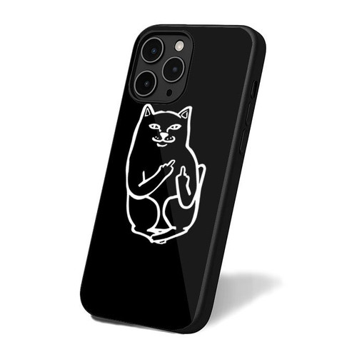 Middle Finger Cat Vintage Simple Retro Art iPhone 16 Case Cover