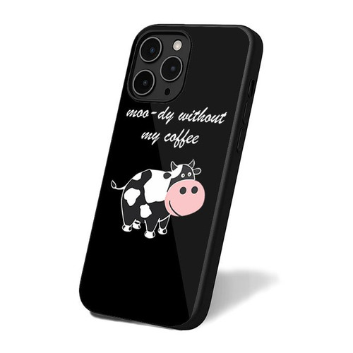 Moody Without My Coffee Farm Animal Cow Lover iPhone 16 Case Cover