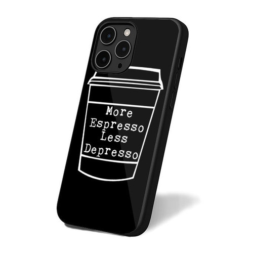More Espresso Less Depresso Coffee Hipster iPhone 16 Case Cover