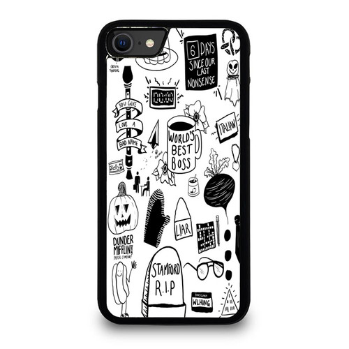 The Office Tv Show Sketch Black And White iPhone SE 2020 Case Cover