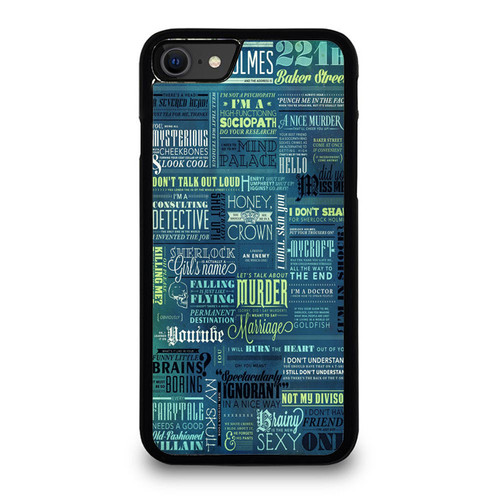 Quote Collage Sherlock Holmes Benedict Cumberbatch iPhone SE 2020 Case Cover