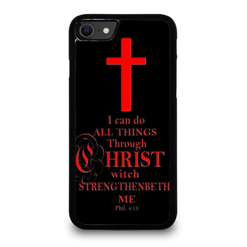 I Can Do Bible Red iPhone SE 2020 Case Cover
