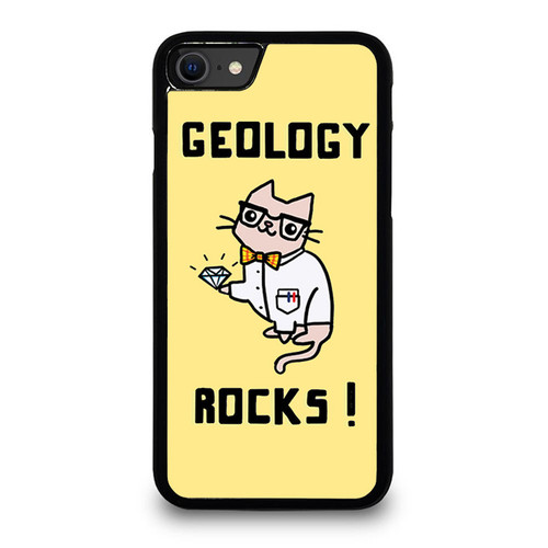 Geology Rocks Science Cat Lab Yellow iPhone SE 2020 Case Cover