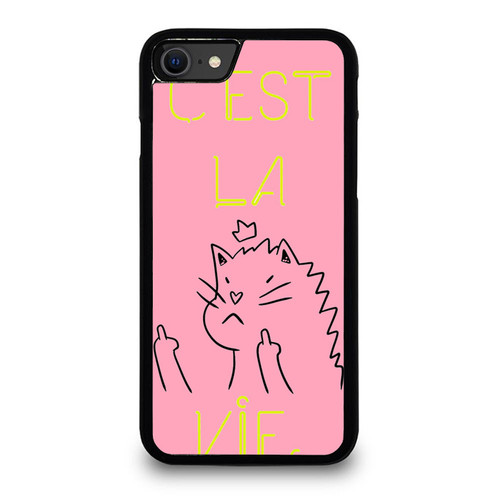 C'Est La Fucking Vie- Cat With Middle Finger 2 iPhone SE 2020 Case Cover