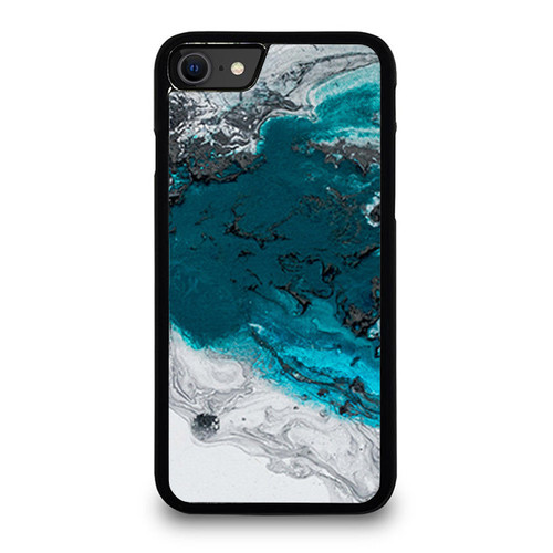 Blue Painting Square iPhone SE 2020 Case Cover