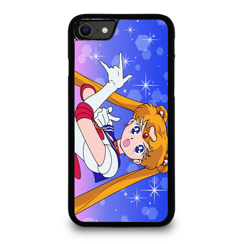 Blonde Hair Blue Eyes Sailor Moon Tsukino Usagi iPhone SE 2020 Case Cover