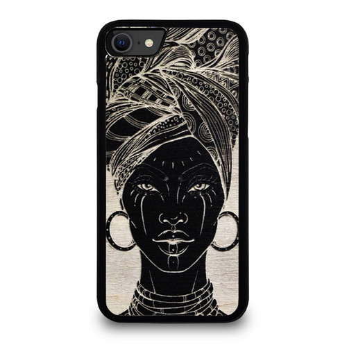 African Lady Face Illustration iPhone SE 2020 Case Cover