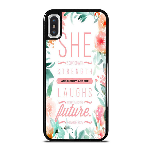 She Is Clothed With Strength And Dignity And She iPhone XR / X / XS / XS Max Case Cover
