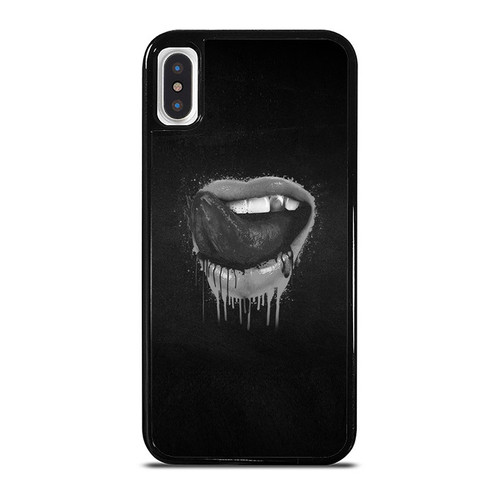 Hard Sweet Lips Black Unicolor iPhone XR / X / XS / XS Max Case Cover