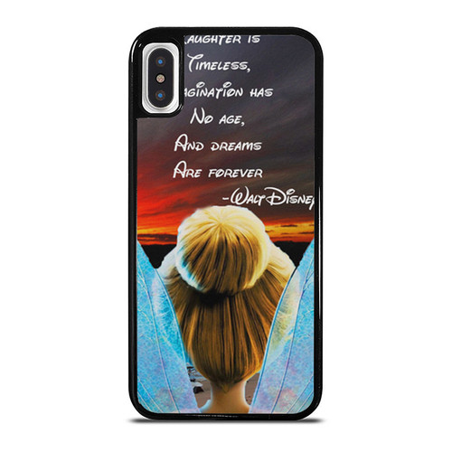 Disney Tinkerbell Fairy Laughter Is Timeless Dreams Quote Flip Wallet Poster iPhone XR / X / XS / XS Max Case Cover