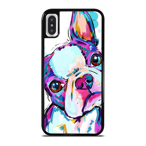 Boston Terrier Dog Colourful Cute Love It New iPhone XR / X / XS / XS Max Case Cover