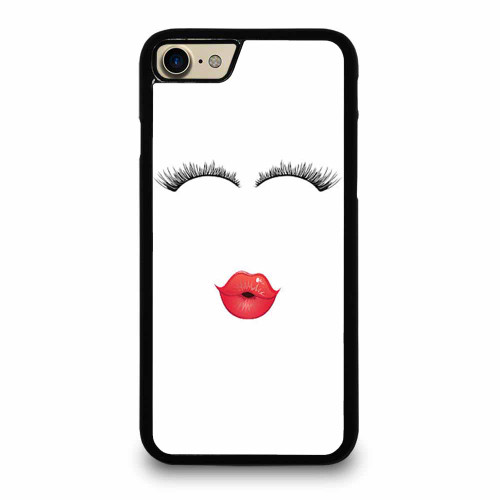 Red Lips Black Lashes Kiss iPhone 7 / 7 Plus / 8 / 8 Plus Case Cover