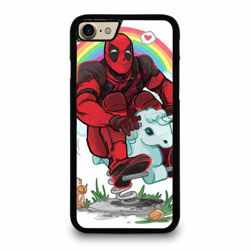 Deadpool Funny Character Playing Unicorn iPhone 7 / 7 Plus / 8 / 8 Plus Case Cover