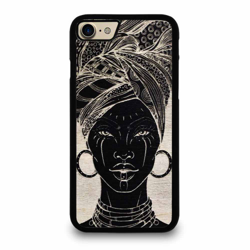African Lady Face Illustration iPhone 7 / 7 Plus / 8 / 8 Plus Case Cover