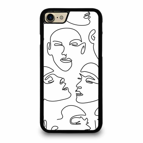Abstract Minimal Face Line Art iPhone 7 / 7 Plus / 8 / 8 Plus Case Cover