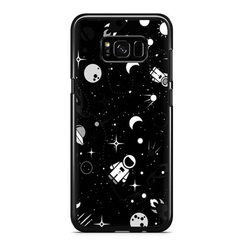 Space Astronaut Cosmic Black Pattern Samsung Galaxy S8 / S8 Plus / Note 8 Case Cover
