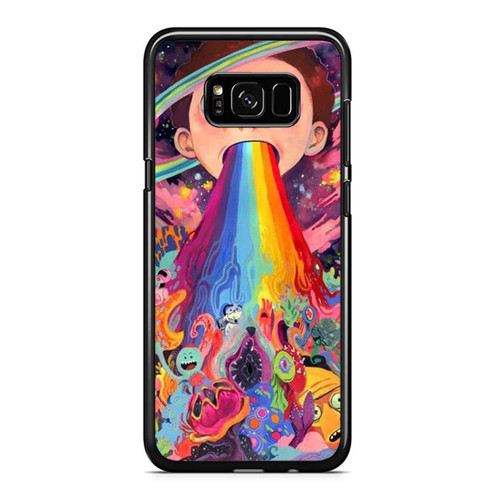 Rick And Morty Adventure Good Bye Moonman Galaxy Rainbow Funny Parody Samsung Galaxy S8 / S8 Plus / Note 8 Case Cover