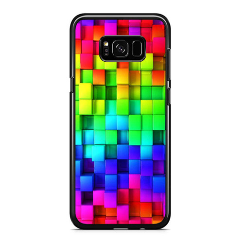 Rainbow Ombre Box Squares Print Pattern Samsung Galaxy S8 / S8 Plus / Note 8 Case Cover