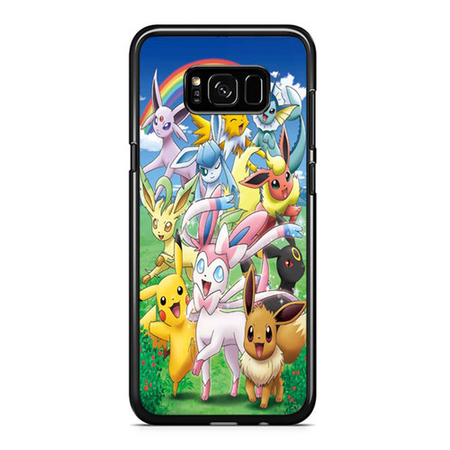 Pikachu Eeve Evolutions Rainbow Samsung Galaxy S8 / S8 Plus / Note 8 Case Cover