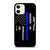 Line Blue Skull Us Flag iPhone 12 Mini / 12 / 12 Pro / 12 Pro Max Case Cover