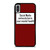Social Media Seriously Harm Your Mental Health Maroon iPhone XR / X / XS / XS Max Case Cover