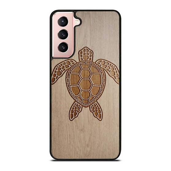 Sea Turtle Wooden Screen Print 1 Samsung Galaxy S21 / S21 Plus / S21 Ultra Case Cover