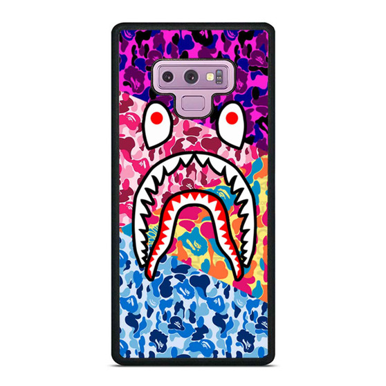 Bape Bathing Ape Multicolor Camo Shark Mouth 2 Samsung Galaxy Note 9 Case Cover