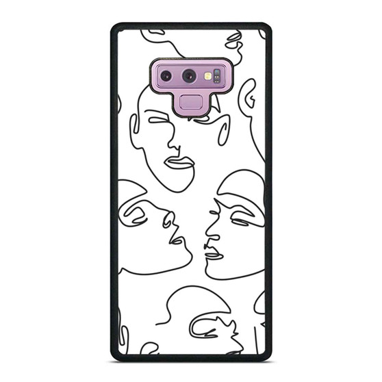 Abstract Minimal Face Line Art Samsung Galaxy Note 9 Case Cover