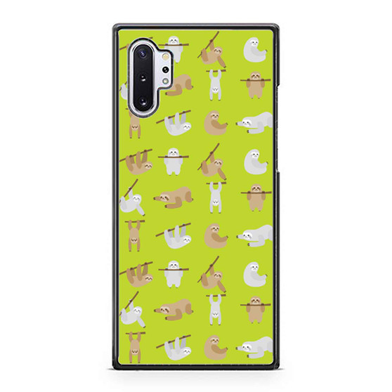 Sloth Cartoon Pattern Samsung Galaxy Note 10 / Note 10 Plus Case Cover