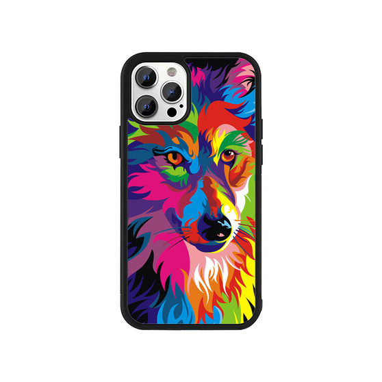 Psychedelic Trippy Multicoloured Wolf Illustration iPhone 13 / 13 Mini / 13 Pro / 13 Pro Max Case Cover