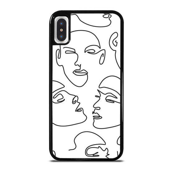 Abstract Minimal Face Line Art iPhone XR / X / XS / XS Max Case Cover