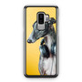 A Greyhound With Headset On Orange Background Samsung Galaxy S9 / S9 Plus Case Cover