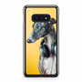 A Greyhound With Headset On Orange Background Samsung Galaxy S10 / S10 Plus / S10e Case Cover
